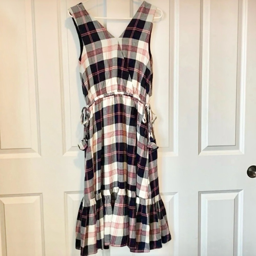 Anthropologie Plaid Isabella Sinclair Midi Dress Small Preppy Rodeo Festival - Picture 2 of 12